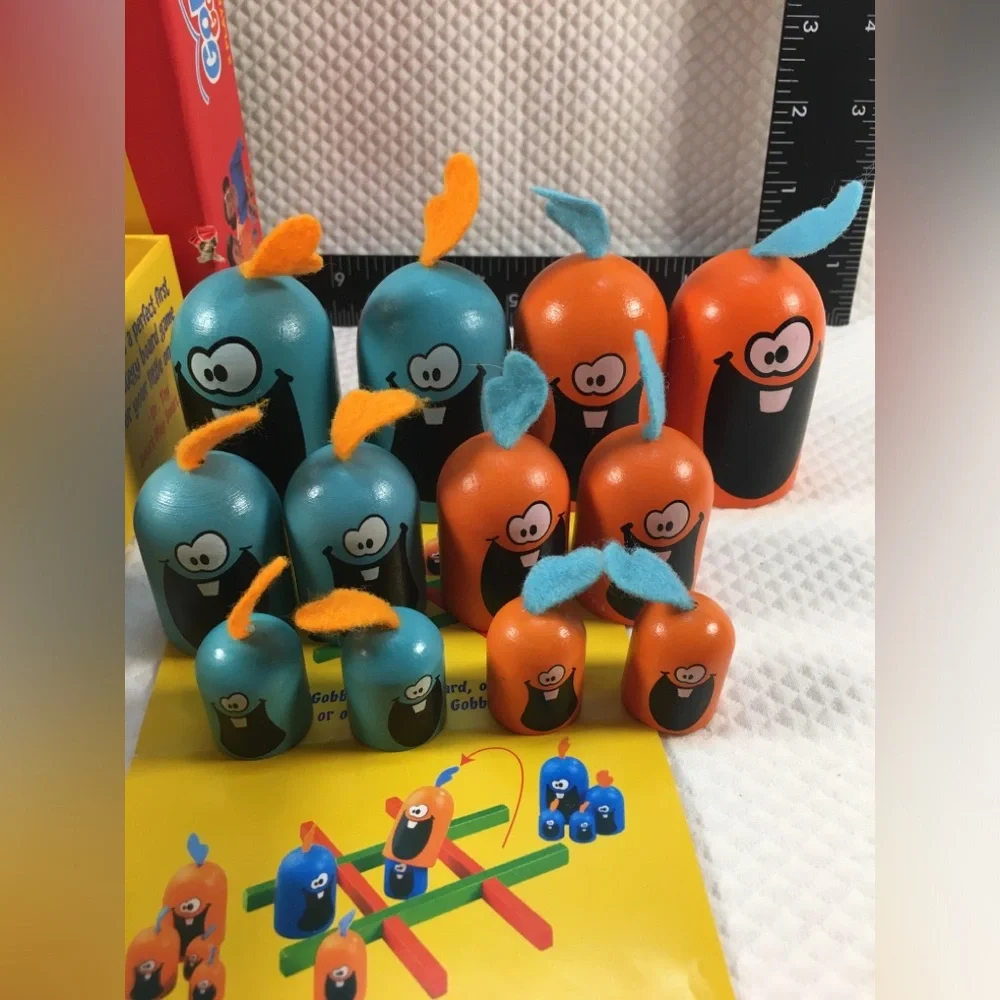 Tic tac toe Gobblet Gobblers Blue Orange games wooden board game new age 3D